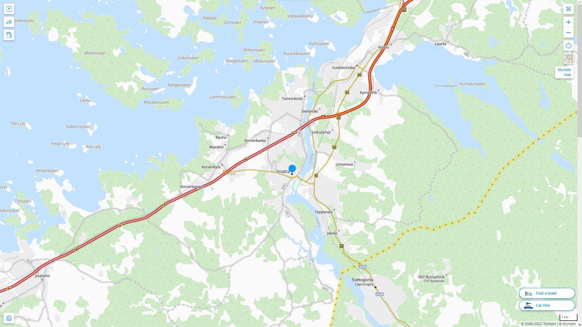 imatra Finlande Autoroute et carte routiere